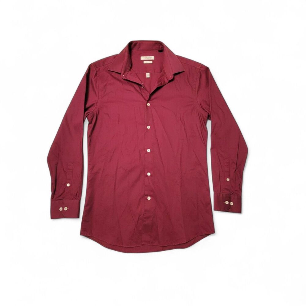 Perry Ellis Portfolio Shirt Men's M Slim Fit Red Button Down Classic Party Work